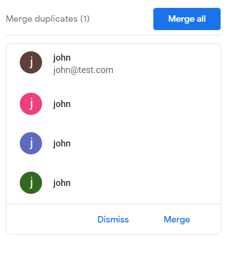 Click Merge all the duplicate contacts