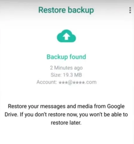 Restore WhatsApp backup to read the messages